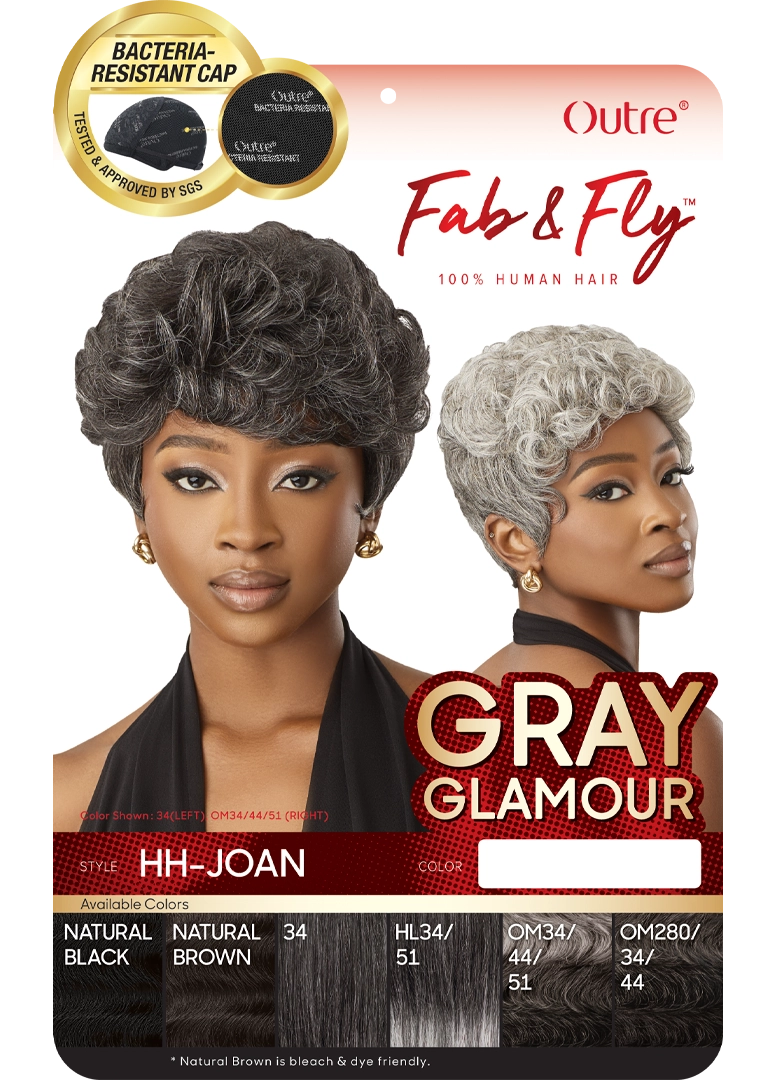 Outre Fab&Fly™ Gray Glamour 100% Unprocessed Human Hair Wig HH-Joan - Elevate Styles