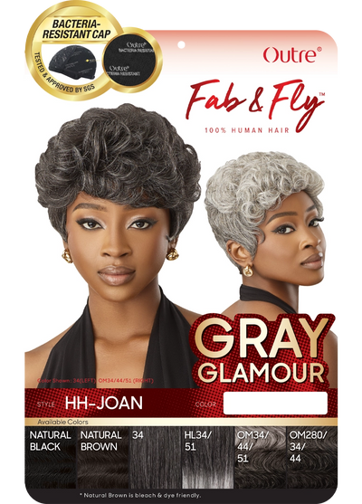 Outre Fab&Fly™ Gray Glamour 100% Unprocessed Human Hair Wig HH-Joan - Elevate Styles
