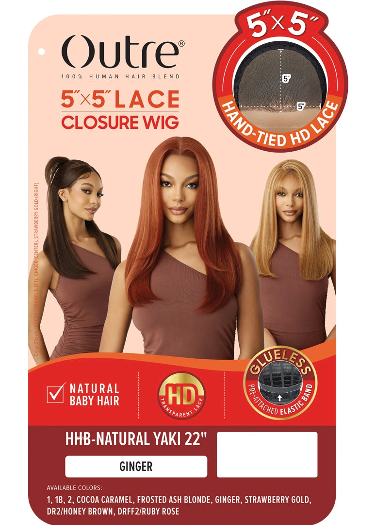 Outre 5"x 5" HD Lace Closure Lace Front Wig HHB-Natural Yaki 22 - Elevate Styles