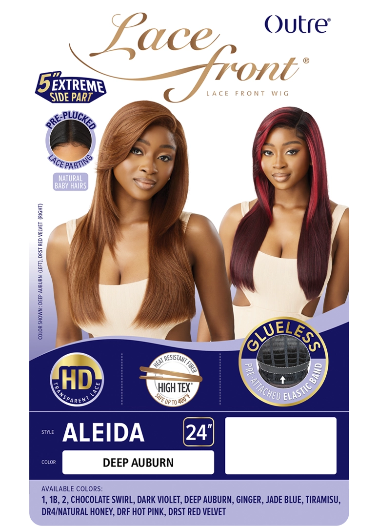 Outre Synthetic Glueless HD Transparent Lace Front Wig Aleida QLALE