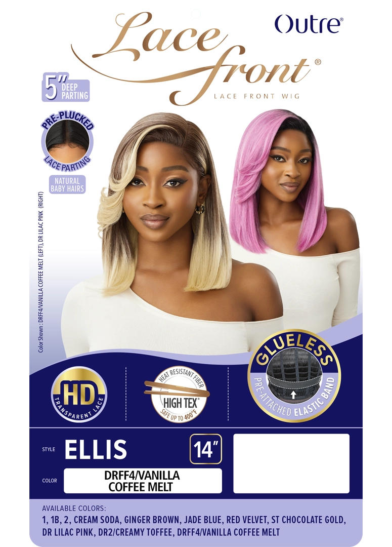 Outre Synthetic Glueless HD Transparent Lace Front Wig Ellis