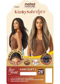 Thumbnail for Outre HD Melted Hairline Kinky Soft Edges Lace Front Wig Kinky Soft 1