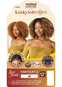 Thumbnail for Outre HD Melted Hairline Kinky Soft Edges Lace Front Wig Kinky Soft 3