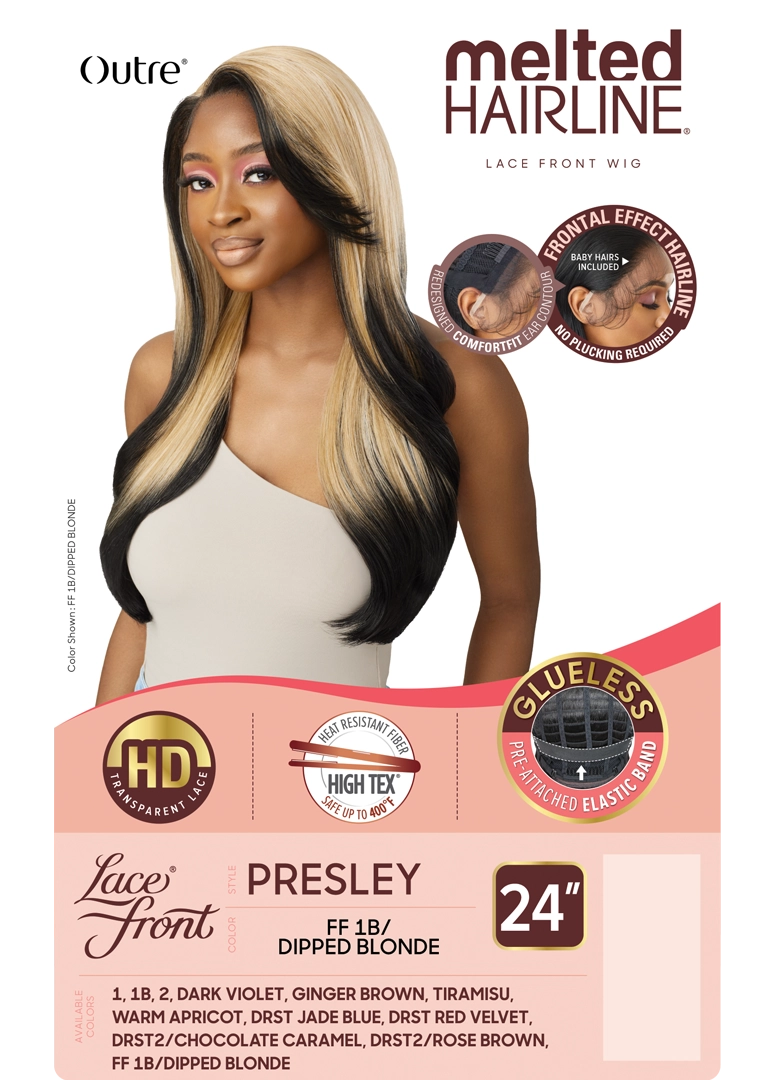 Outre Synthetic Melted Hairline HD Lace Front Wig Presley QLMHPRE