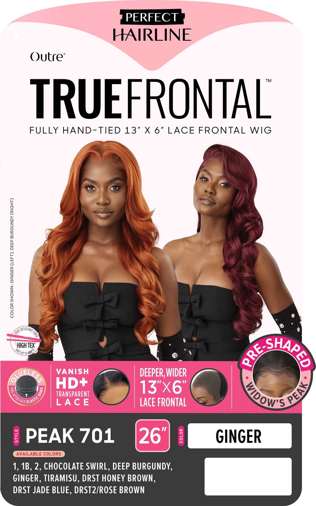 Outre Perfect Hairline True Frontal  13"x 6" HD Transparent Lace Front Wig Peak 701