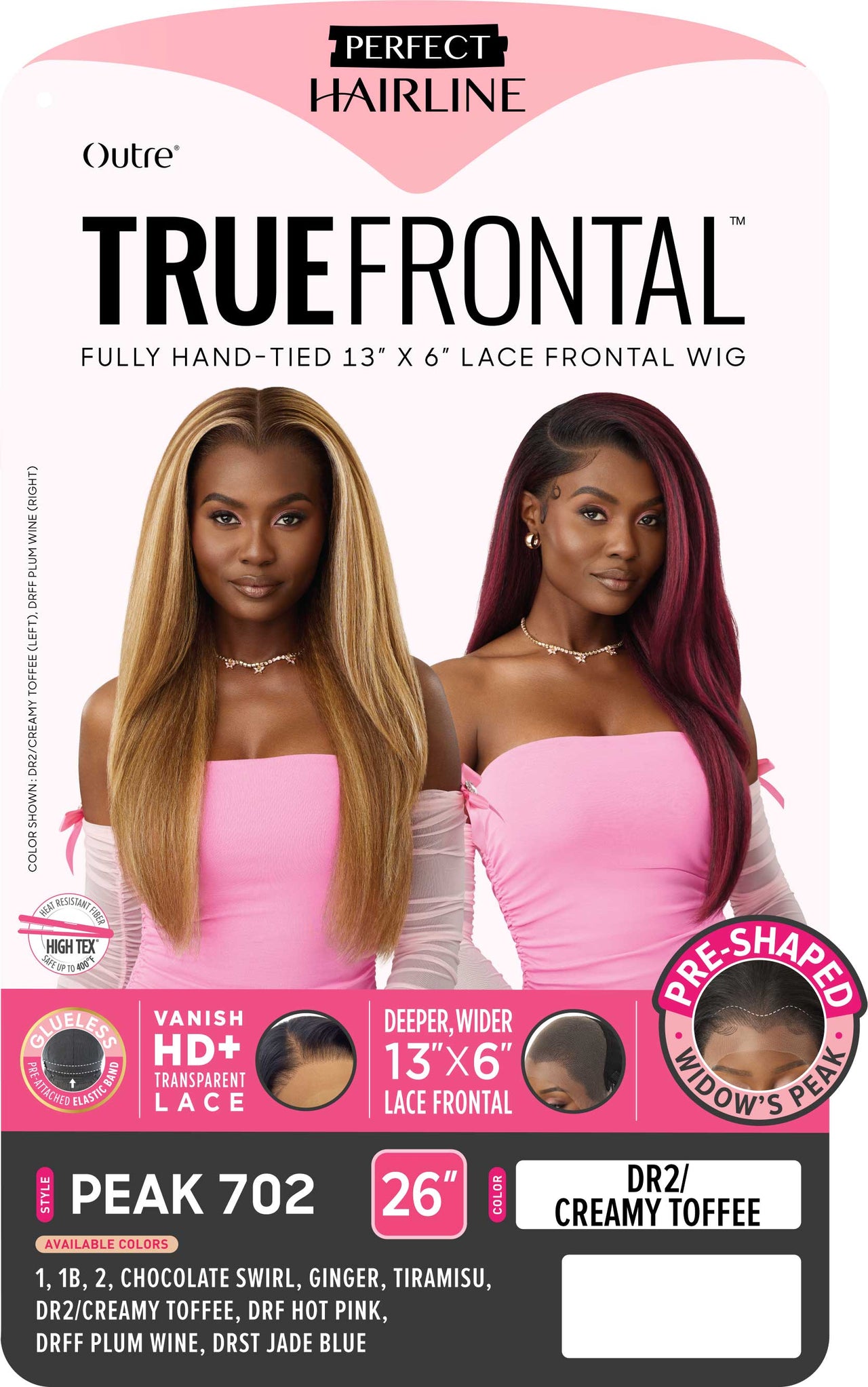 Outre Perfect Hairline True Frontal  13"x 6" HD Transparent Lace Front Wig Peak 702