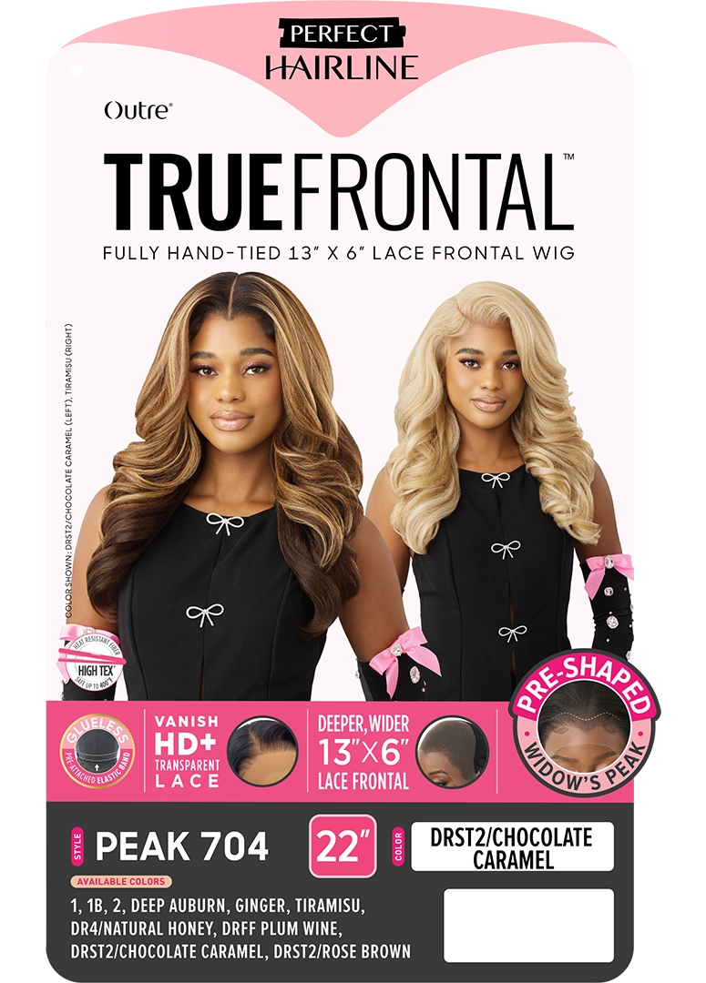 Outre Perfect Hairline True Frontal  13"x 6" HD Transparent Lace Front Wig Peak 704 QLPHLTFPK4