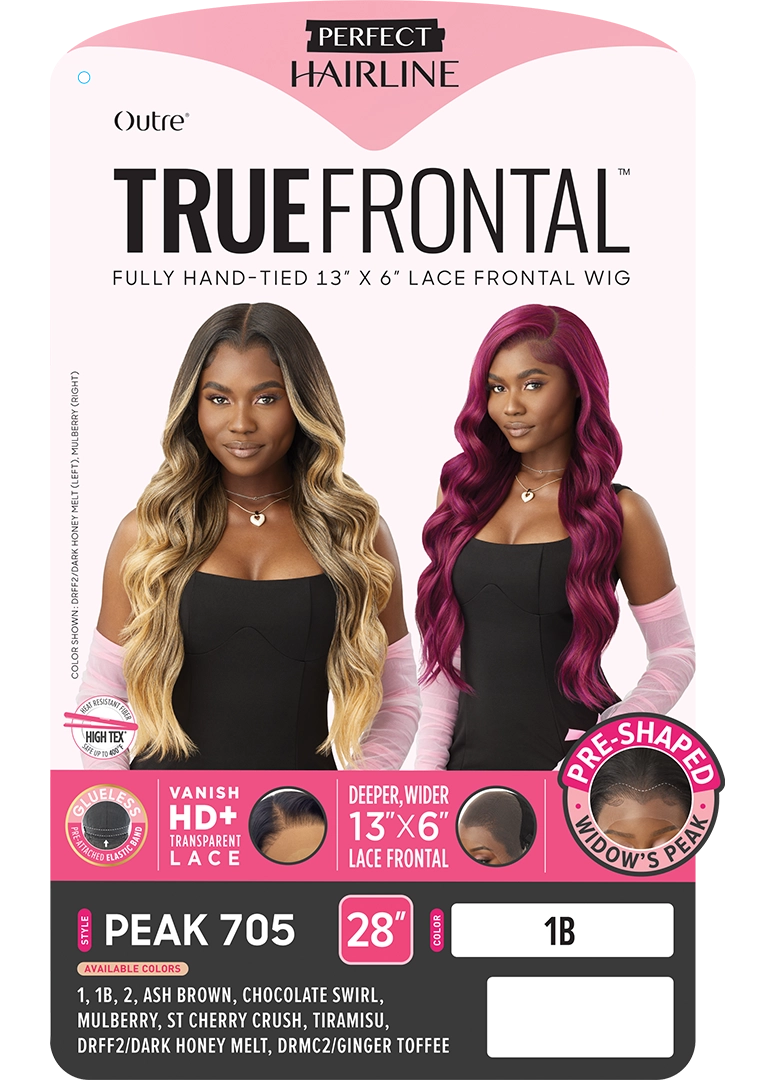 Outre Perfect Hairline True Frontal  13"x 6" HD Transparent Lace Front Wig Peak 705 QLPHLTFPK5