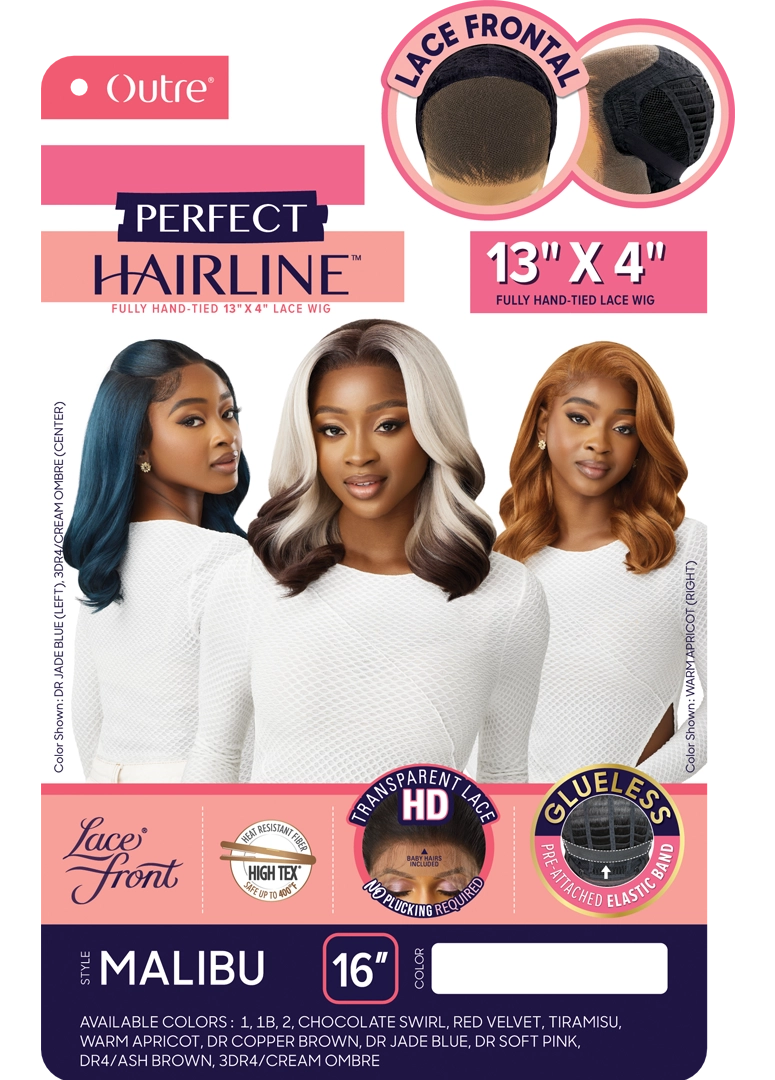 Outre Perfect Hairline 360 Frontal Lace 13"x 6" HD Transparent Lace Front Wig Malibu QLPHLMAL