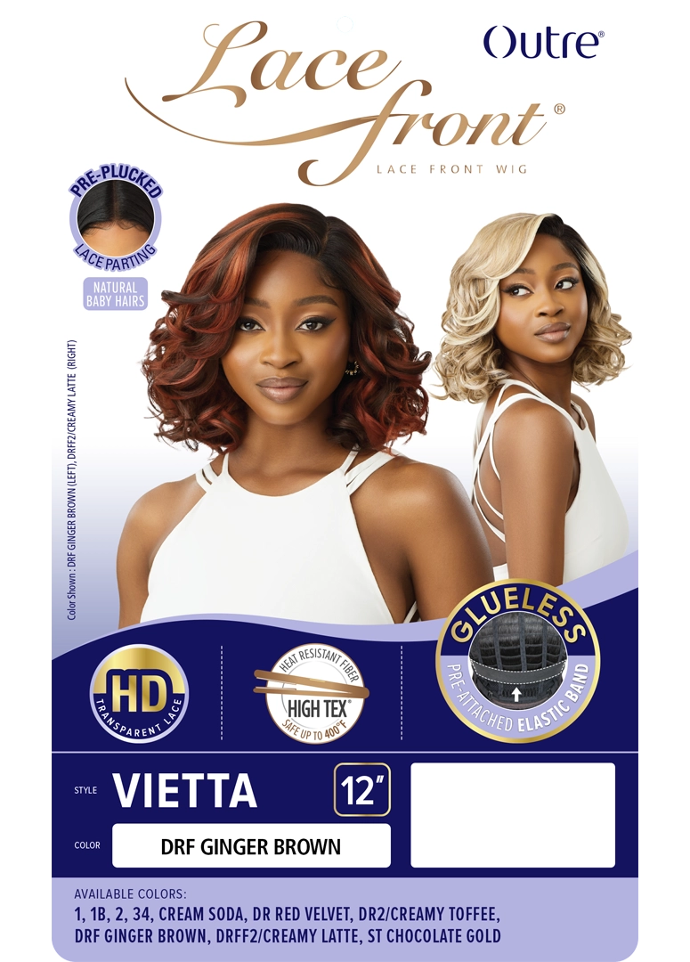 Outre Synthetic Glueless HD Transparent Lace Front Wig Vietta