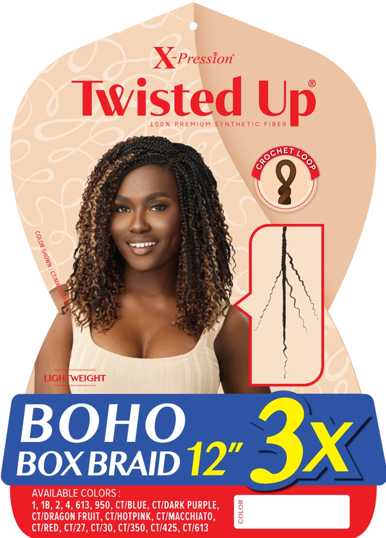 Outre X Pression Twisted Up Boho Box Braid 12" 3X