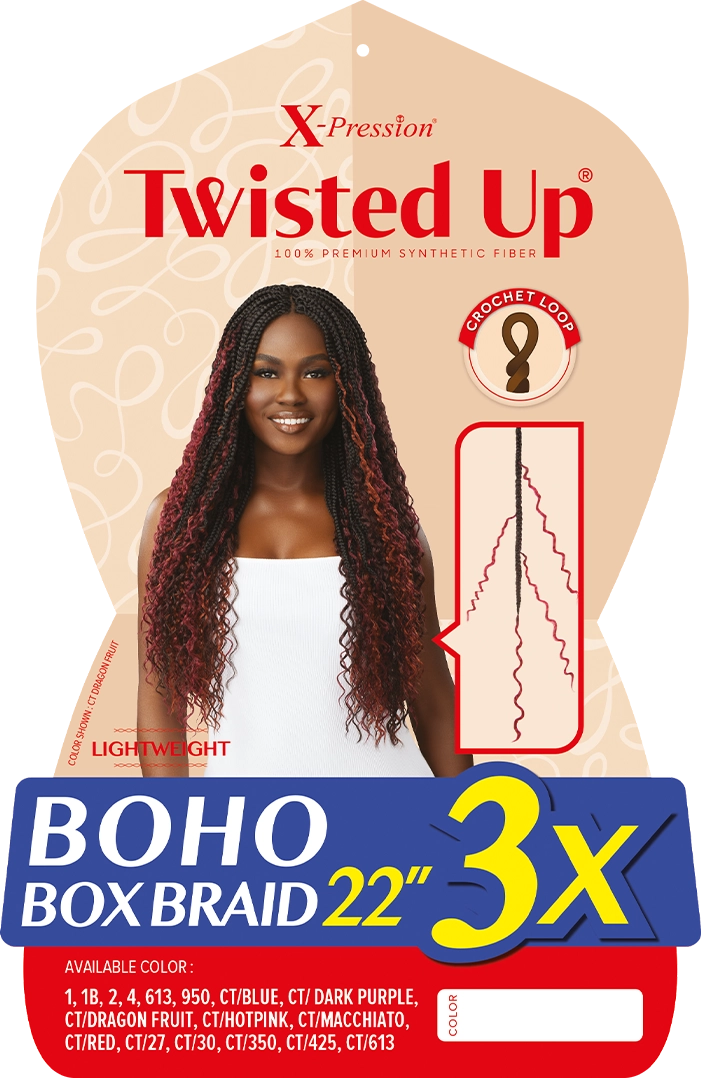 Outre X Pression Twisted Up Boho Box Braid 22" 3X