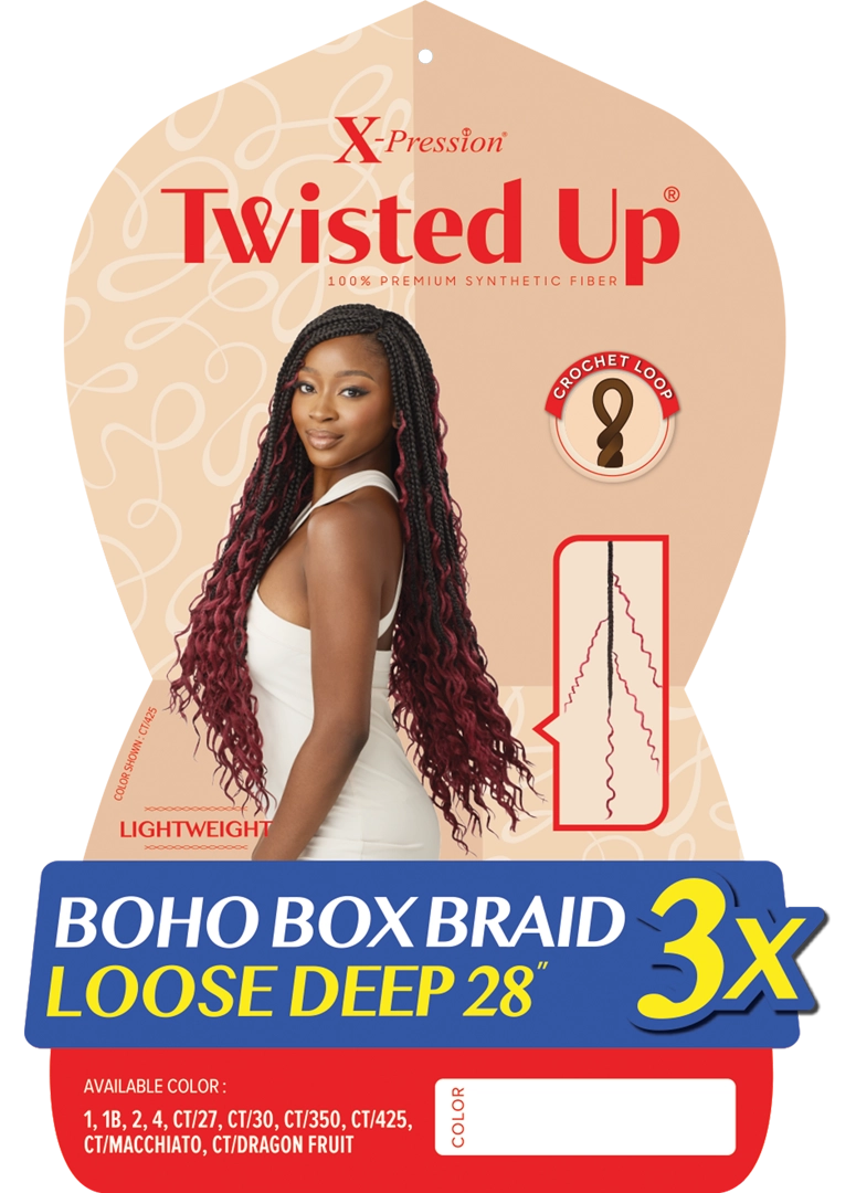 Outre X Pression Twisted Up Boho Box Braid Loose Deep 28" 3X