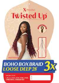 Thumbnail for Outre X Pression Twisted Up Boho Box Braid Loose Deep 28