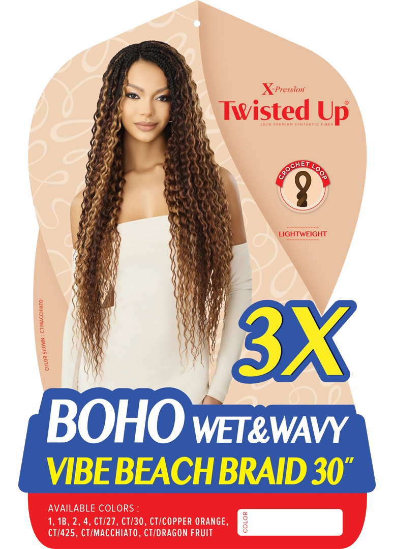 Outre X Pression Twisted Up Boho Wet & Wavy Vibe Beach Braid 30" 3X