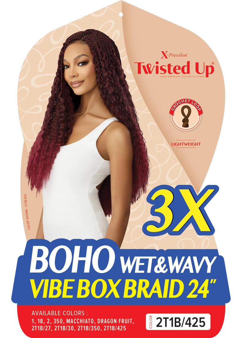 Outre X Pression Twisted Up Boho Wet & Wavy Vibe Box Braid 24" 3X