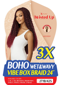 Thumbnail for Outre X Pression Twisted Up Boho Wet & Wavy Vibe Box Braid 24