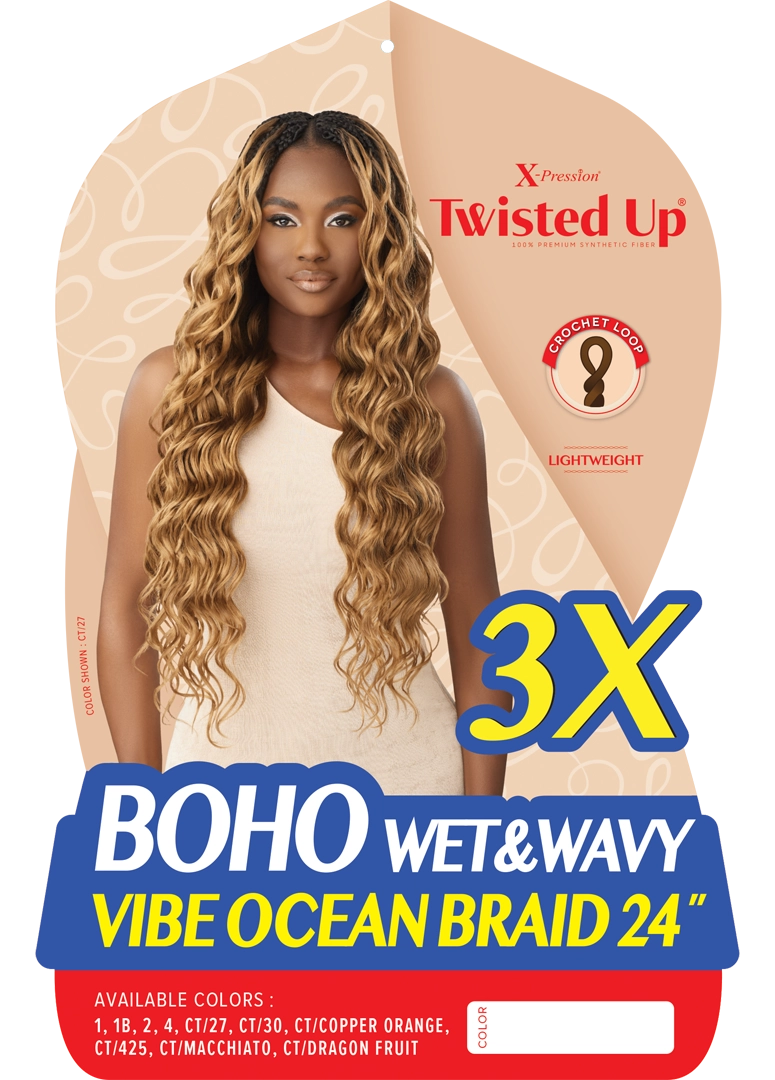 Outre X Pression Twisted Up Boho Wet & Wavy Vibe Ocean Braid 24" 3X