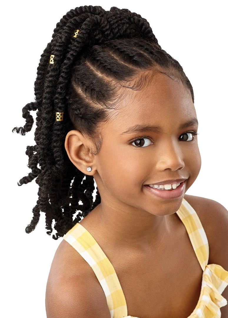 Outre Lil Looks Drawstring Pony - Gold Cuffed Bomb Twist 12" - Elevate Styles