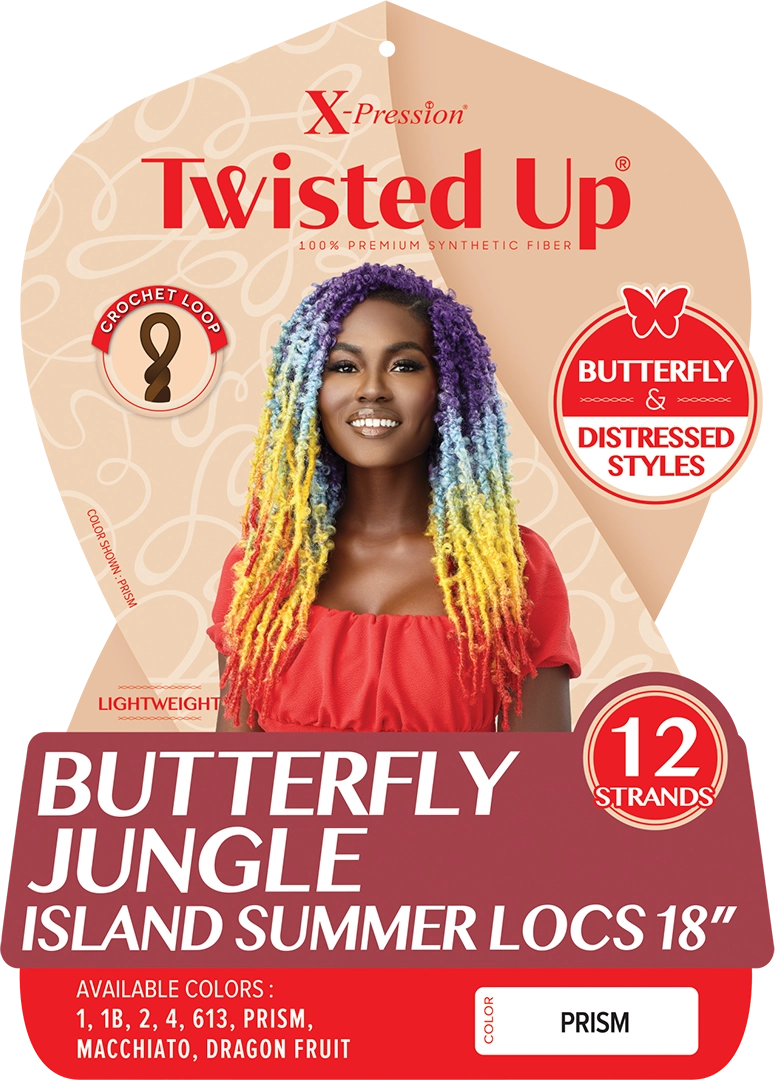 Outre X Pression Twisted Up Butterfly Jungle Island Summer Locs 18"