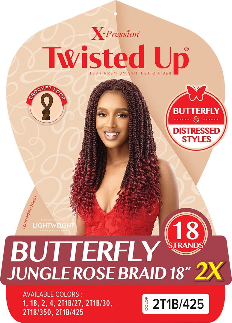 Outre X Pression Twisted Up Butterfly Jungle Rose Braid 18" 2X