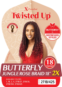 Thumbnail for Outre X Pression Twisted Up Butterfly Jungle Rose Braid 18