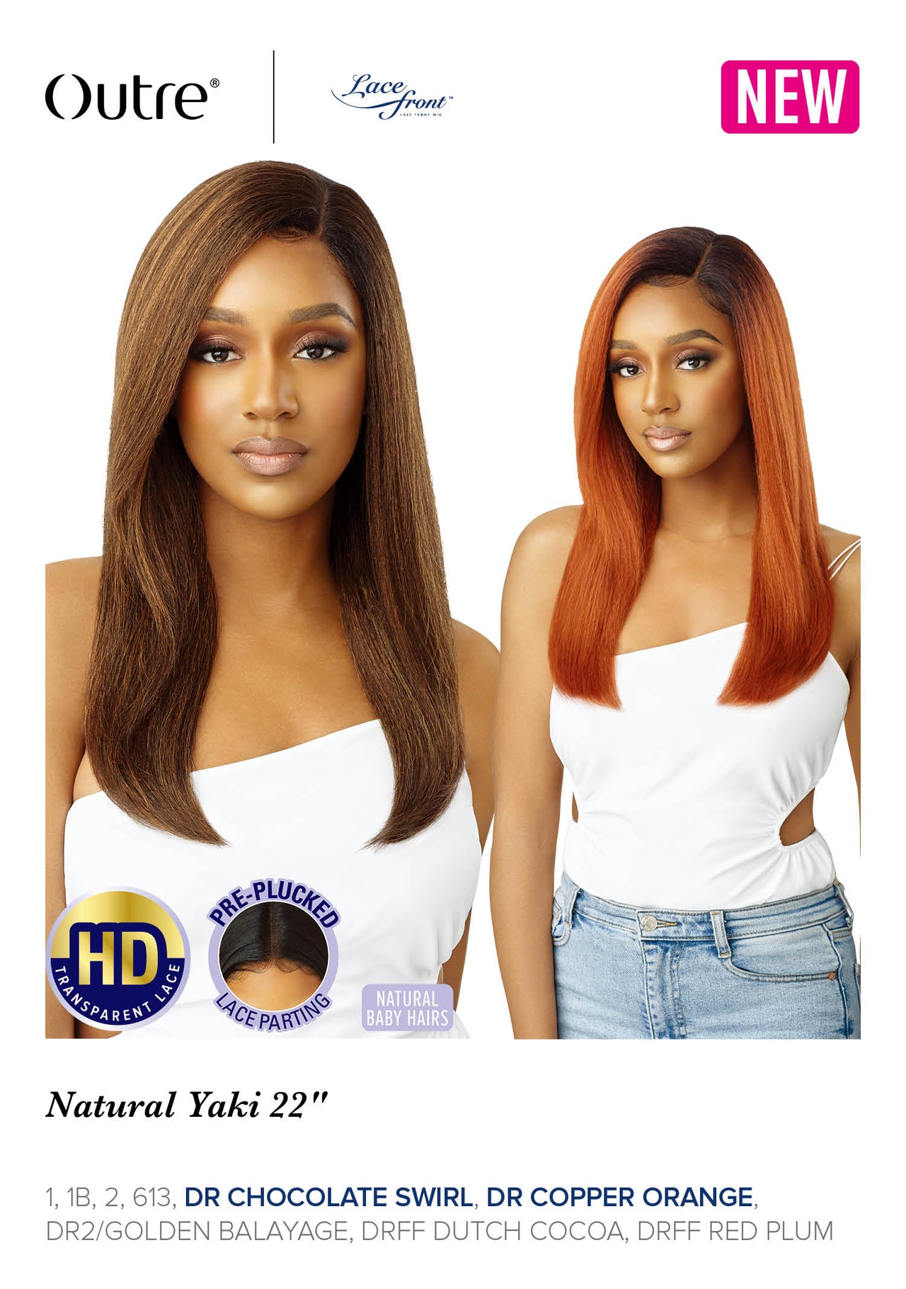 Outre HD Pre-Plucked Lace Front Wig Natural Yaki 22 - Elevate Styles