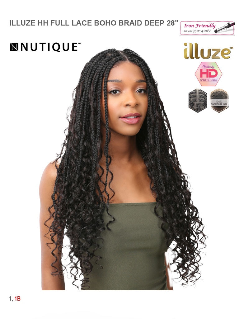 Illuze 100% Human Hair Full Lace Boho Braid Deep 28" - Elevate Styles