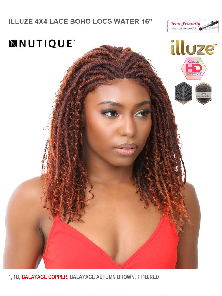 Nutique BFF ILLUZE 4x4 Lace Braided Boho Locs Water 16" - Elevate Styles