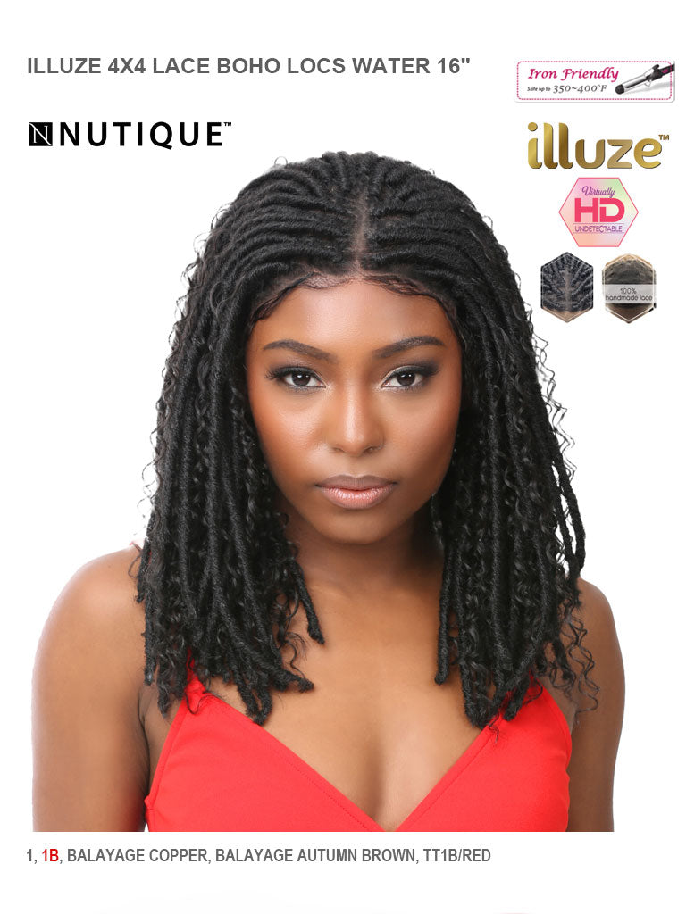 Nutique BFF ILLUZE 4x4 Lace Braided Boho Locs Water 16" - Elevate Styles