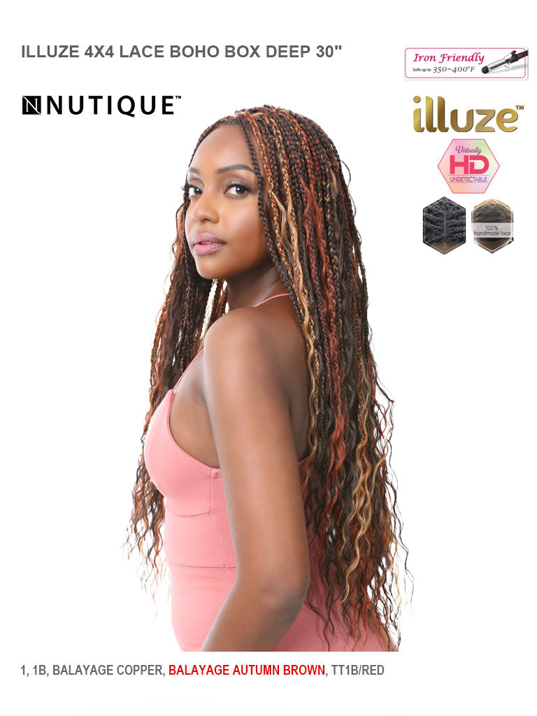 Nutique BFF ILLUZE 4x4 Lace Braided Boho Box Deep 30" - Elevate Styles