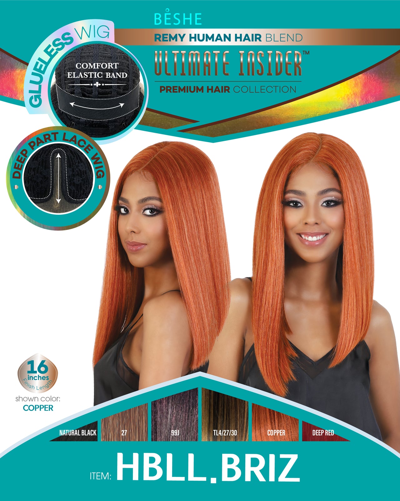 Beshe Remy Human Hair Blend Glueless Deep Part Lace Front Wig HBLL.Briz - Elevate Styles