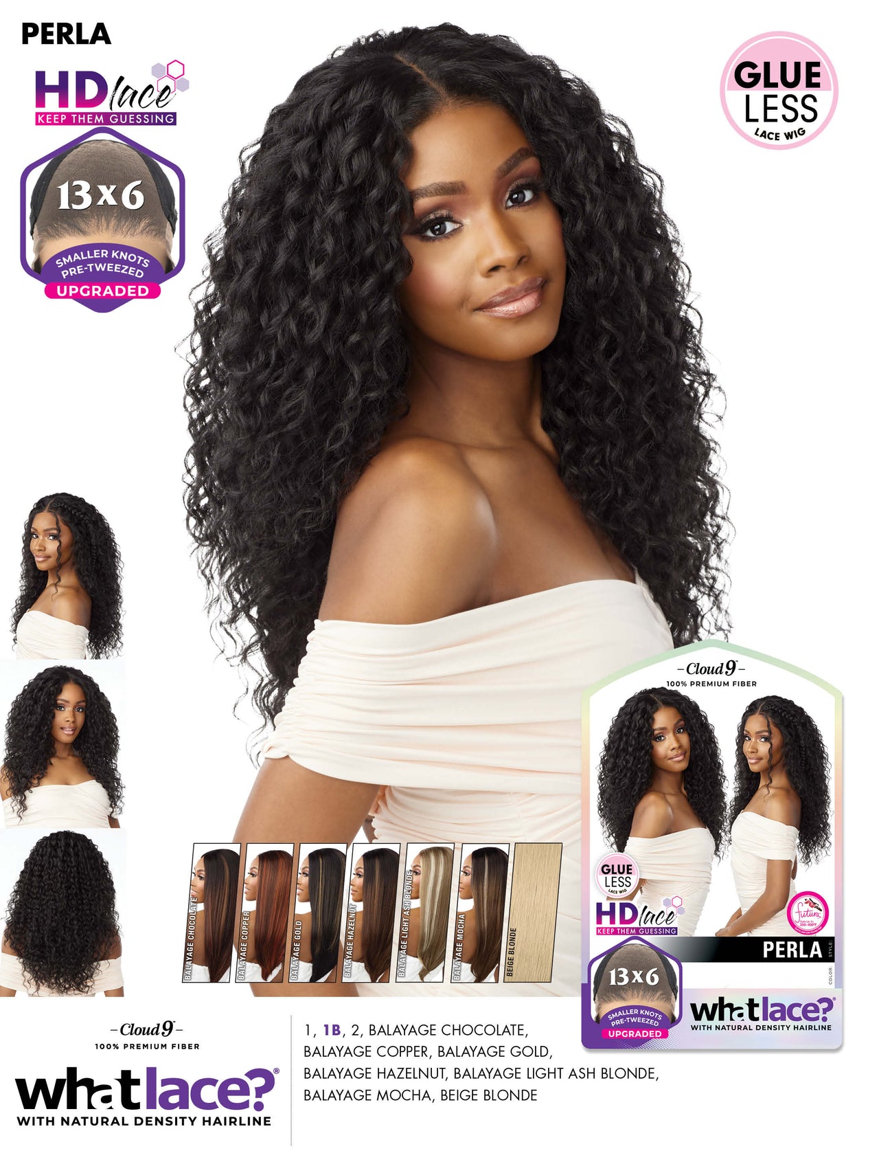 Sensationnel Cloud 9 WhatLace? Pre-Plucked HD-Lace Front Wig Perla LDWPER