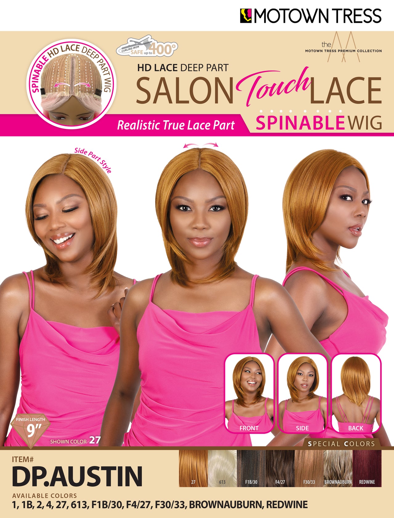 Motown Tress HD Lace Extra Deep Part Salon Touch Wig DP Austin