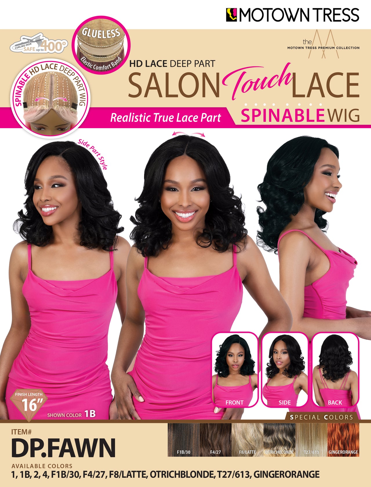 Motown Tress HD Lace Extra Deep Part Salon Touch Wig DP Fawn