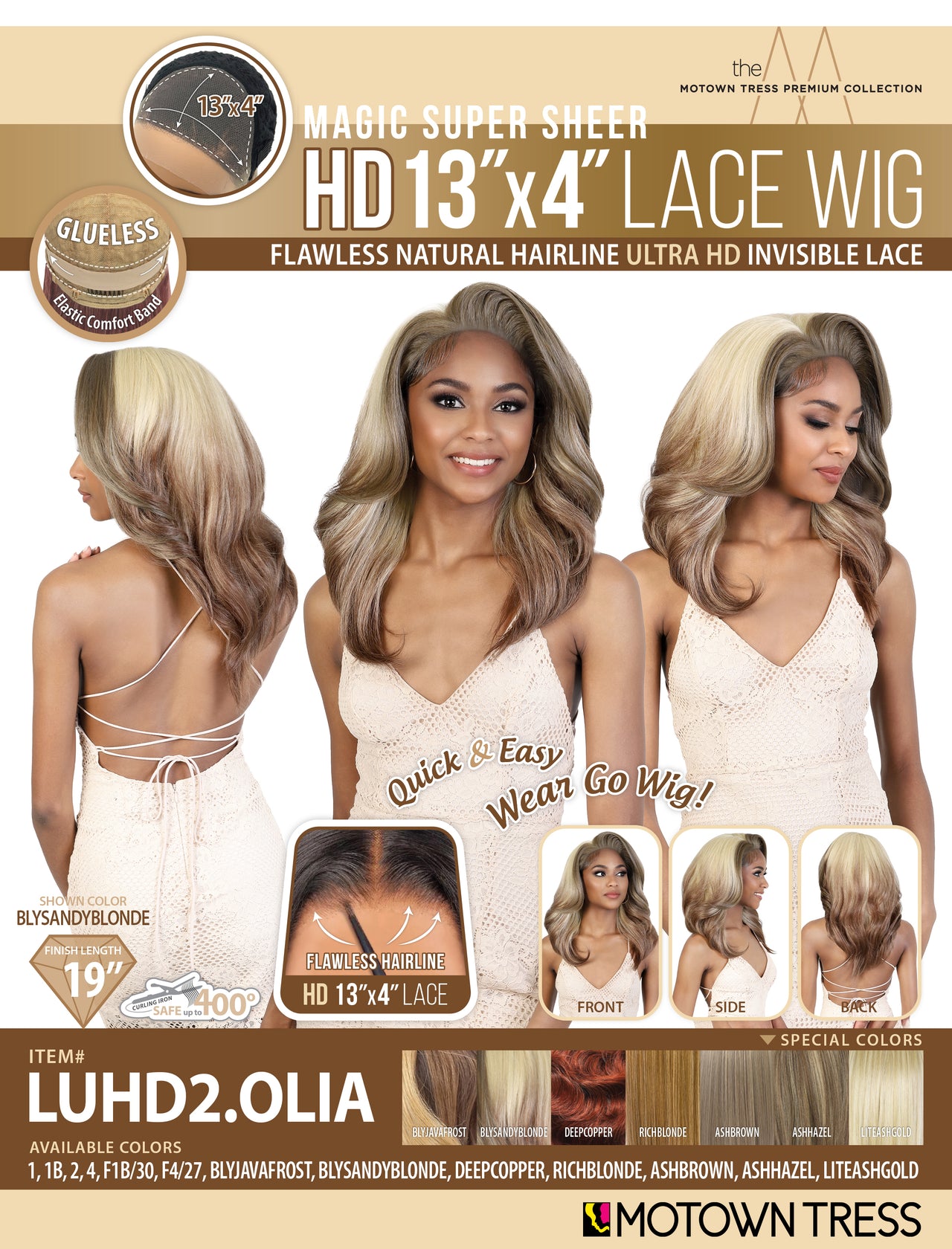 Motown Tress Ultra HD 13"x6" Lace Front Wig Long LUHD2 Olia