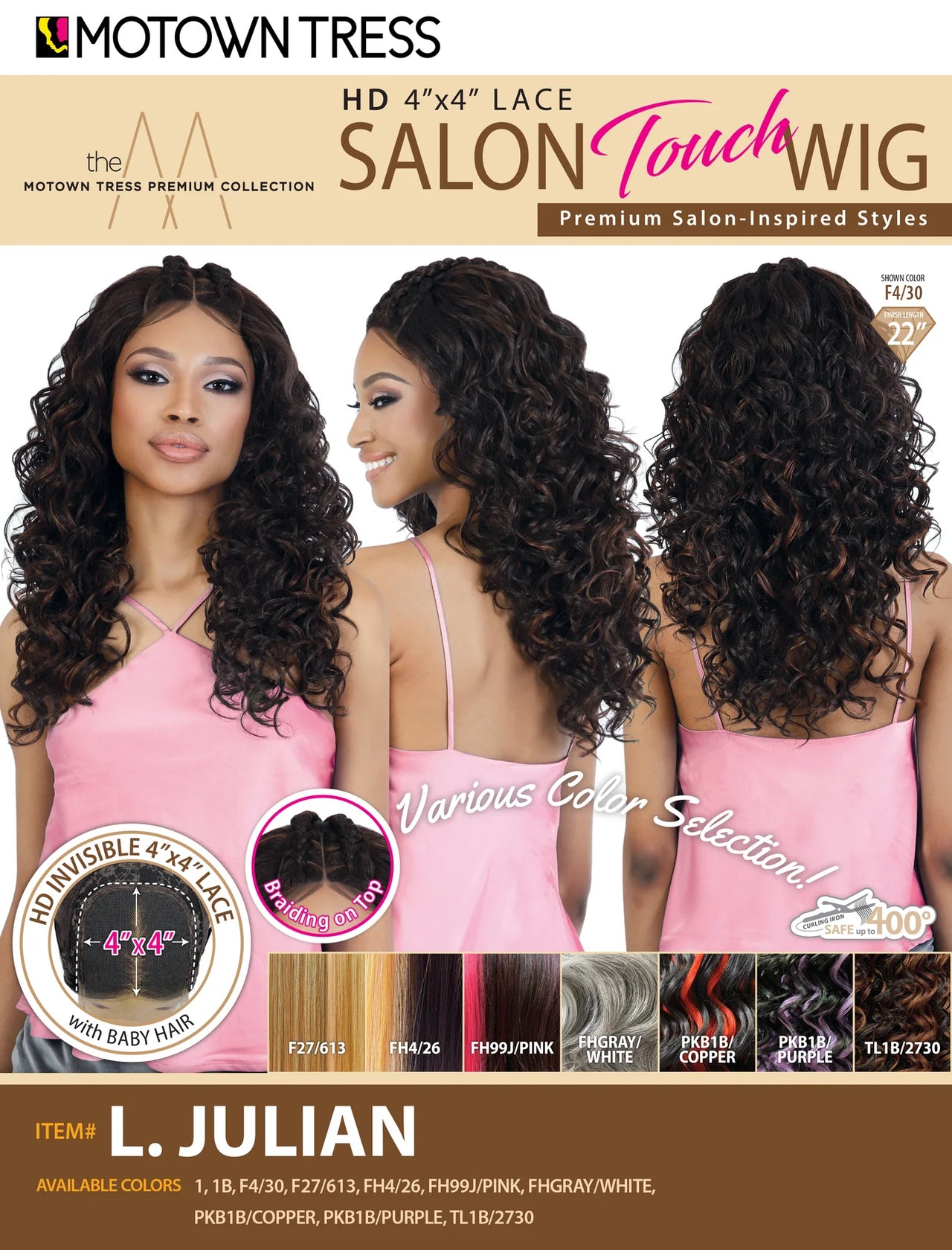 Motown Tress HD 4"x4" Lace Salon Touch Wig - L.JULIAN - Elevate Styles