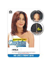 Thumbnail for Zury Sis Curtain Bangs HD Lace Front Wig LF Nyala Color Shown CINNAMON BROWN