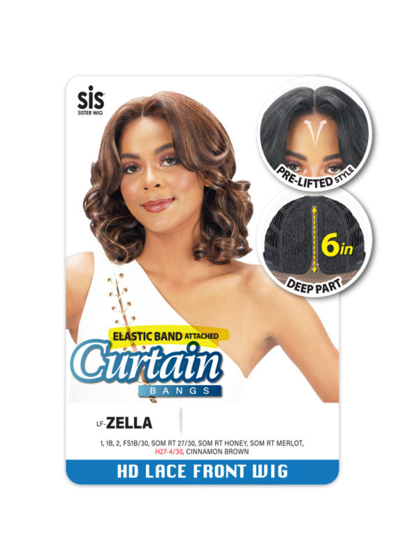 Zury Sis Curtain Bangs HD Lace Front Wig LF Zella Color Shown H27-430