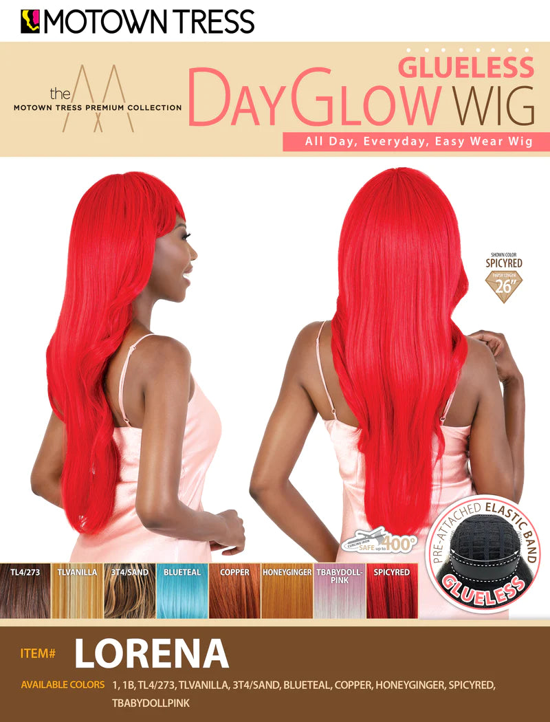 Motown Tress Premium Day Glow Wig Lorena - Elevate Styles