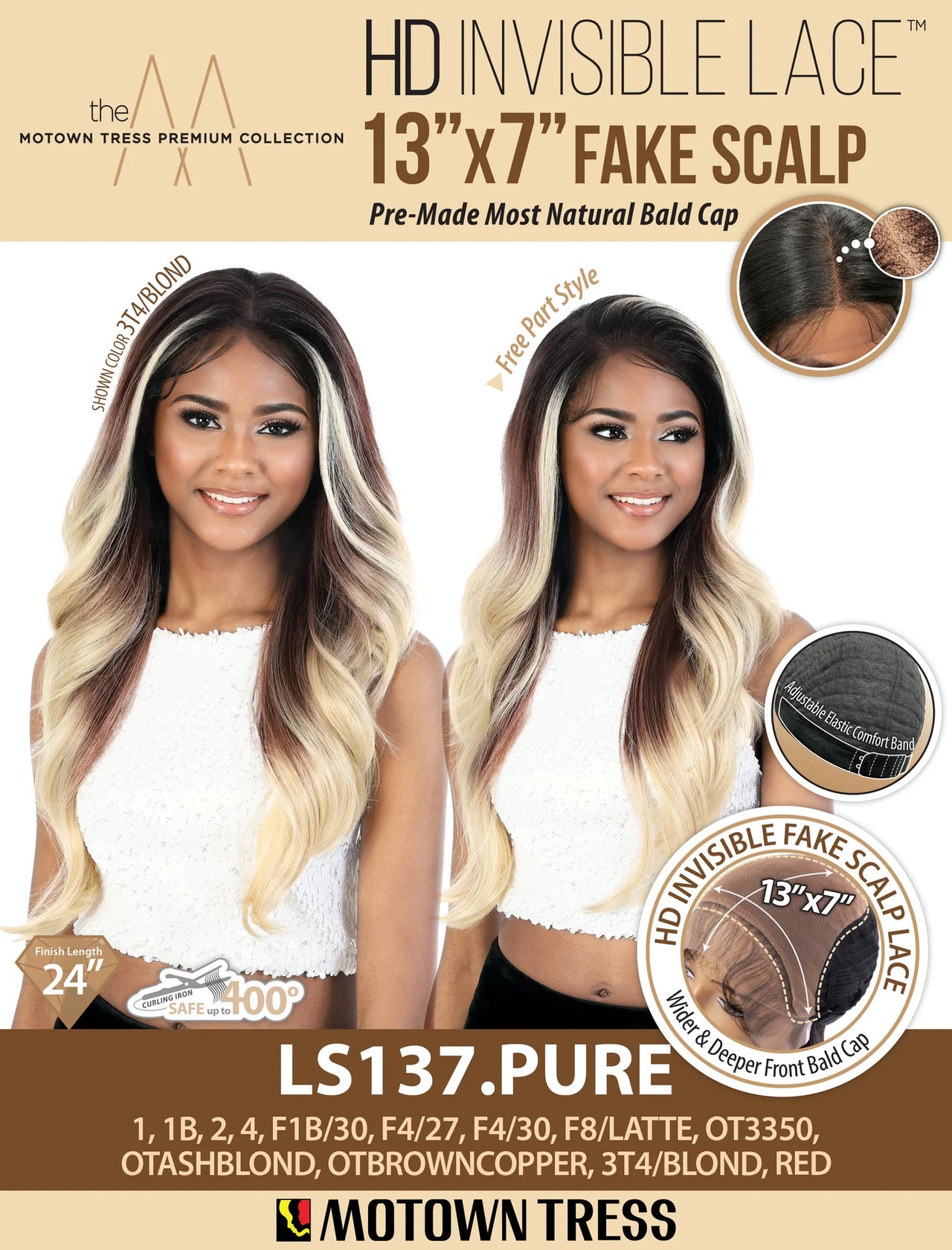 Motown Tress Premium 13x7 HD Invisible Lace Wig -  LS137.PURE - Elevate Styles