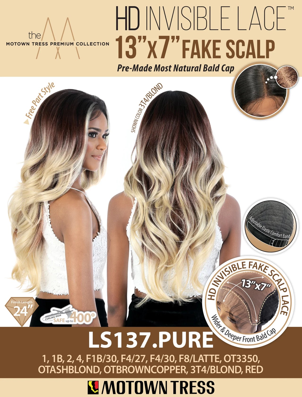 Motown Tress Premium 13x7 HD Invisible Lace Wig -  LS137.PURE - Elevate Styles