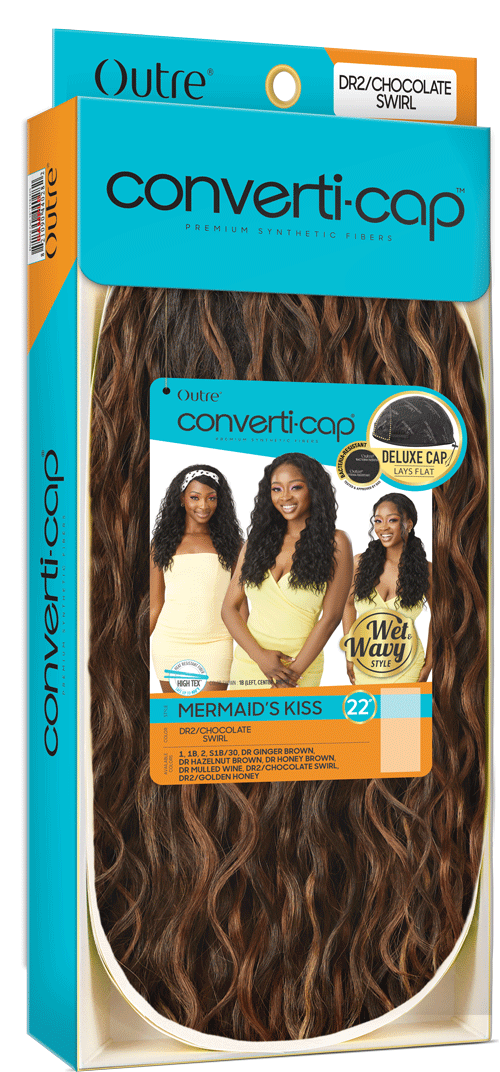 Outre Converti-Cap Deluxe Cap Wig Wet N Wavy Mermaids Kiss