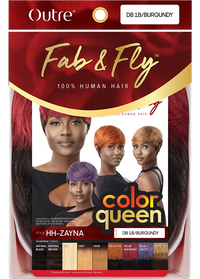 Thumbnail for Outre Fab&Fly™ Human Hair Full Cap Wig Color Queen Zayna QHFCQZAY