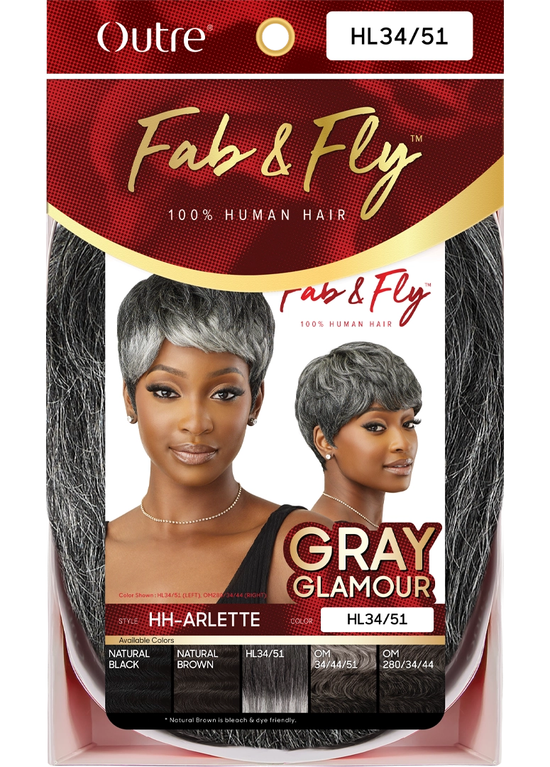 Outre Fab&Fly™ Gray Glamour 100% Unprocessed Human Hair Wig HH Arlette