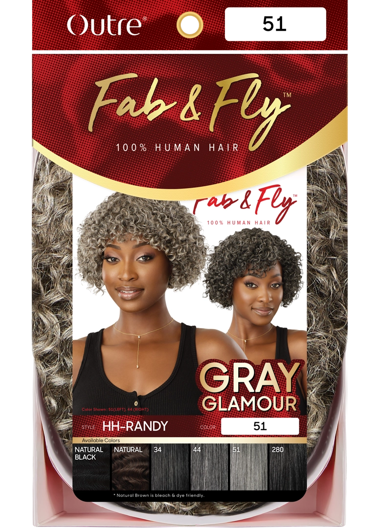 Outre Fab&Fly™ Gray Glamour 100% Unprocessed Human Hair Wig HH Randy