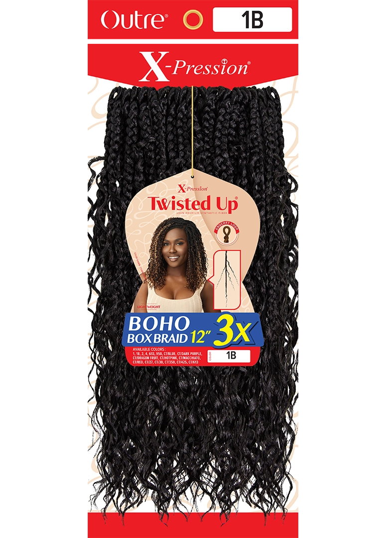 Outre X Pression Twisted Up Boho Box Braid 12" 3X