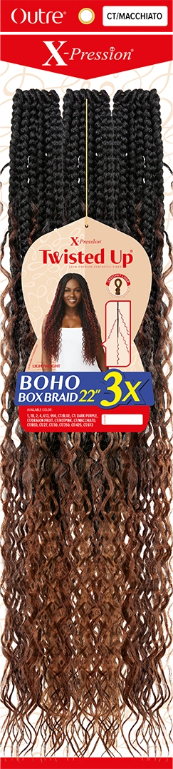 Outre X Pression Twisted Up Boho Box Braid 22" 3X