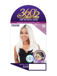 Thumbnail for Zury Sis Prime Full Lace 360 Human Hair Blended Lace Front Wig PM Julia Color Shown RTS PLATINUM BLONDE