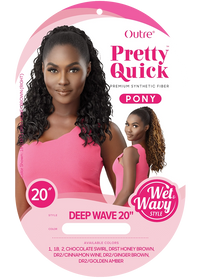 Thumbnail for Outre Premium Synthetic Wet N Wavy Pretty Quick Pony Deep Wave 20